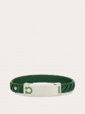 Ferragamo | Men's Gancini Bracelet - Forest Green