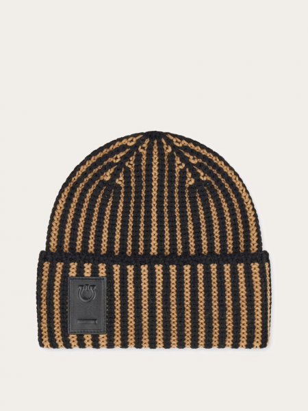 Ferragamo | Men's Two-Tone Beanie - Black/Camel