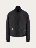 Ferragamo | Men's Shearling Merino Bomber - Black