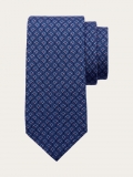 Ferragamo | Men's Tetris Print Silk Tie - Navy Blue