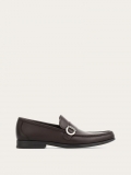 Ferragamo | Men's Moccasin With Gancini Ornament - Testa Di Moro/Espresso