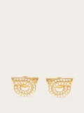 Ferragamo | Women's Gancini Earrings With Rhinestones - Gold (Size 18)