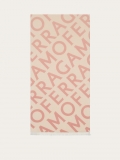 Ferragamo | Women's Double Scarf With Lettering - Nylund Pink/Mascarpone