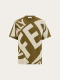 Ferragamo | Men's Graphic Print T-Shirt - Olive Green/Stone