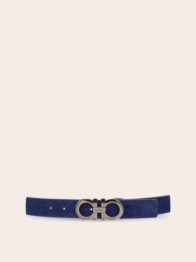 Ferragamo | Men's Adjustable Gancini Belt - Midnight Blue