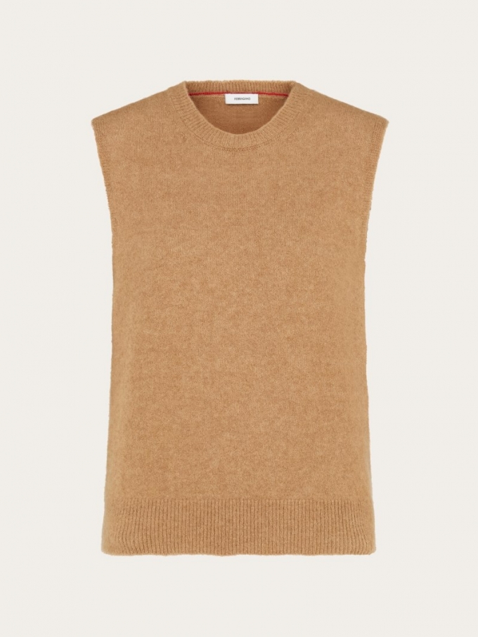 Ferragamo | Women's Sleeveless Gilet - Camel