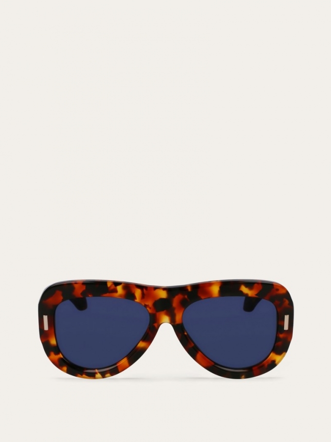 Ferragamo | Women's Sunglasses - Tortoise/Blue