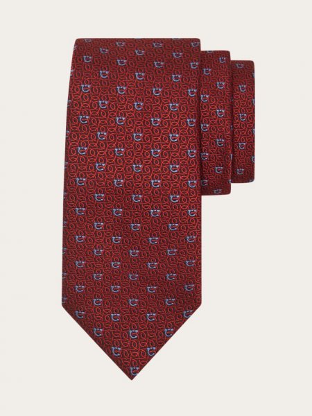 Ferragamo | Men's Gancini Jacquard Tie - Bordeaux