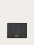 Ferragamo | Men's Monogram Wallet - Black/Grey/Flame Red