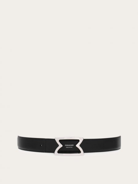 Ferragamo | Men's Reversible Belt - Black/Flame Red