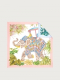 Ferragamo | Women's India Print Silk Scarf - Ivory/Pink/Light Blue