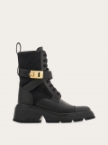 Ferragamo | Women's Monogram Combat Boot - Black