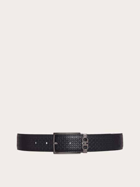 Ferragamo | Men's Reversible And Adjustable Gancini Belt - Black