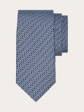 Ferragamo | Men's Gancini Print Silk Tie - Blue