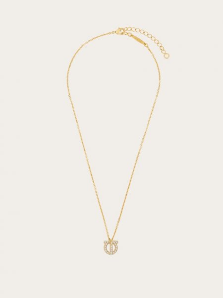 Ferragamo | Women's Gancini 3D Crystals Necklace - Gold