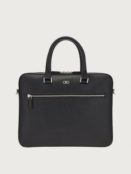 Ferragamo | Men's Gancini Business Bag - Black