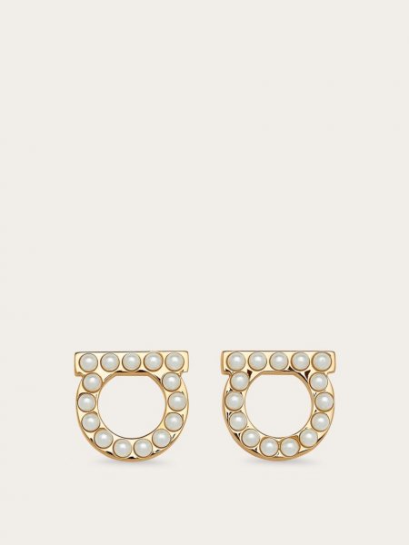 Ferragamo | Women's Gancini Pearls Earrings - Gold