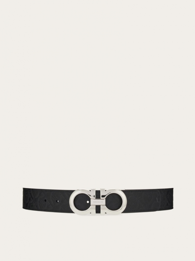 Ferragamo | Men's Reversible And Adjustable Gancini Belt - Black