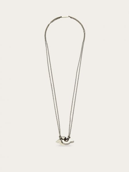 Ferragamo | Men's Gancini Pendant Necklace - Palladium