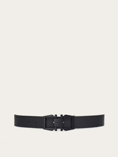 Ferragamo | Men's Reversible And Adjustable Gancini Belt - Black