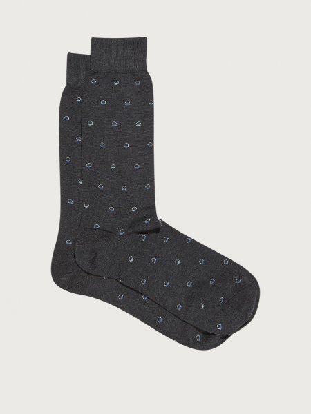 Ferragamo | Men's Medium Gancini Jacquard Sock - Grey M