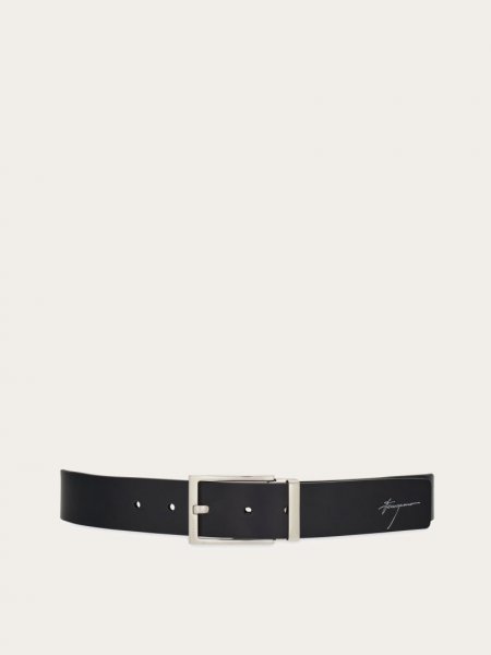 Ferragamo | Men's Reversible And Adjustable Gancini Belt - Testa Di Moro/Black