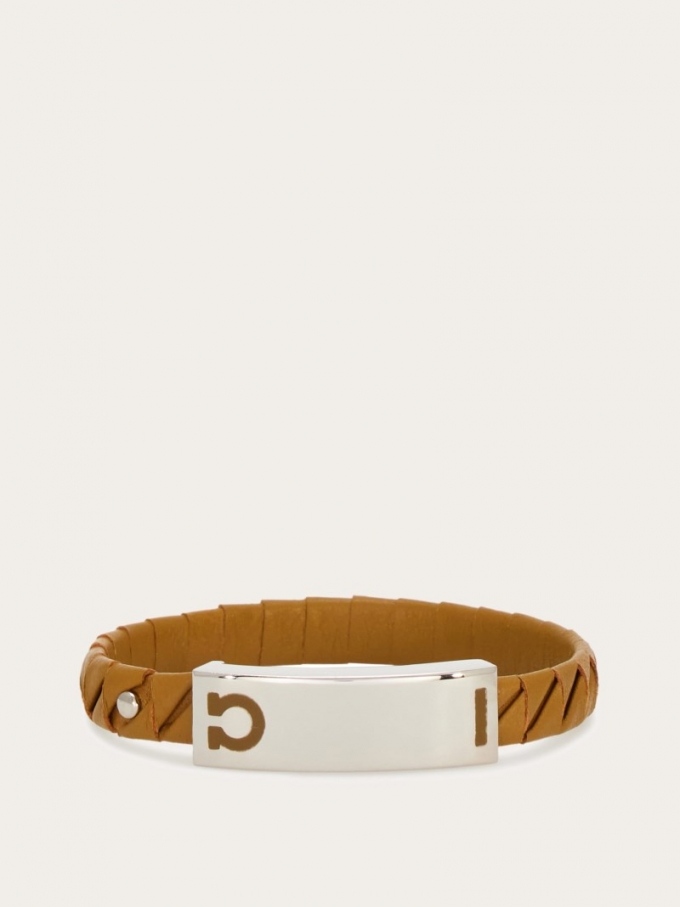 Ferragamo | Men's Gancini Bracelet - Burnt Ocher