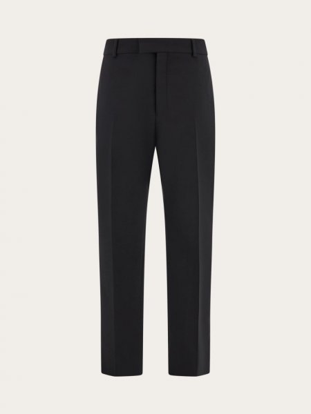 Ferragamo | Men's Flat Front Trouser - Black