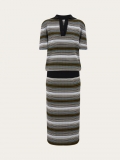 Ferragamo | Women's Knitted Striped Dress - White/Espresso/Oxford