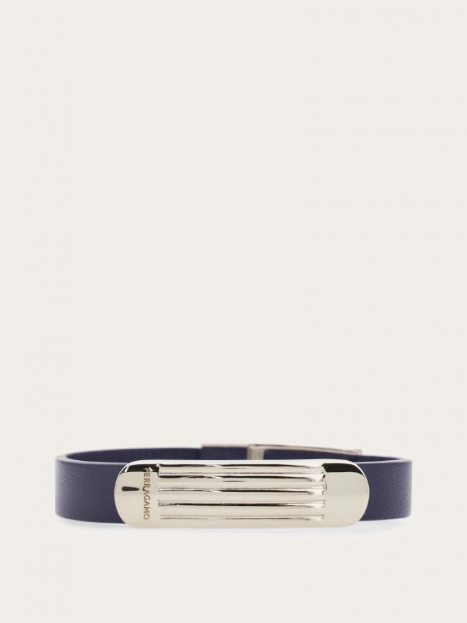 Ferragamo | Men's Bracelet With Logo - Blue