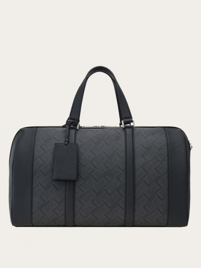 Ferragamo | Men's Monogram Duffle Bag - Black/Grey