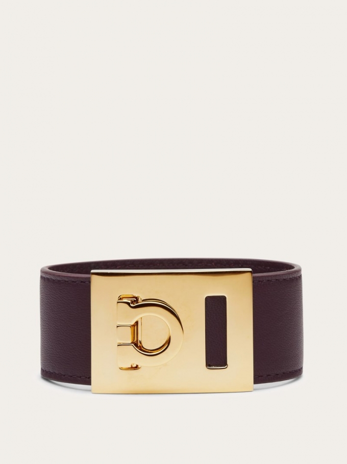 Ferragamo | Women's Gancini Bracelet - Gold/Pink (Size 15)