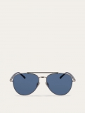 Ferragamo | Men's Sunglasses - Pale Ruthenium/Blue