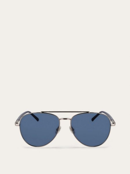 Ferragamo | Men's Sunglasses - Pale Ruthenium/Blue