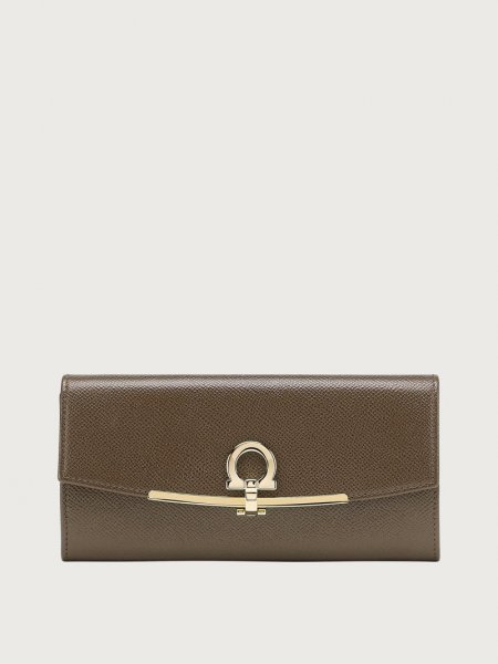 Ferragamo | Women's Gancini Continental Wallet - Cumin