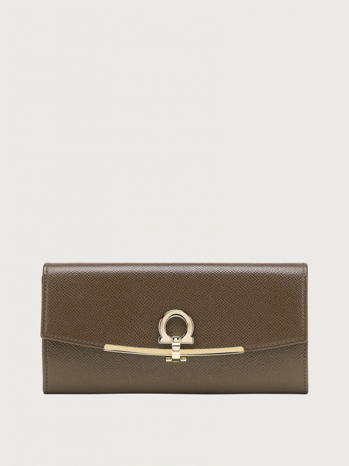 Ferragamo | Women's Gancini Continental Wallet - Cumin