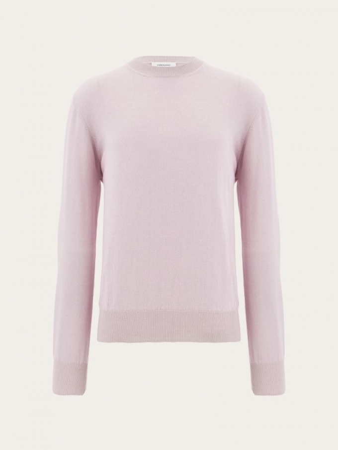 Ferragamo | Men's Crew Neck Sweater - Orchid Pink