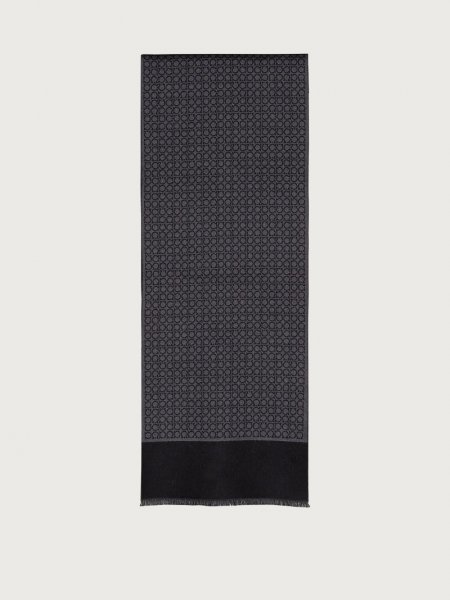 Ferragamo | Men's Gancini Scarf - Black/Grey