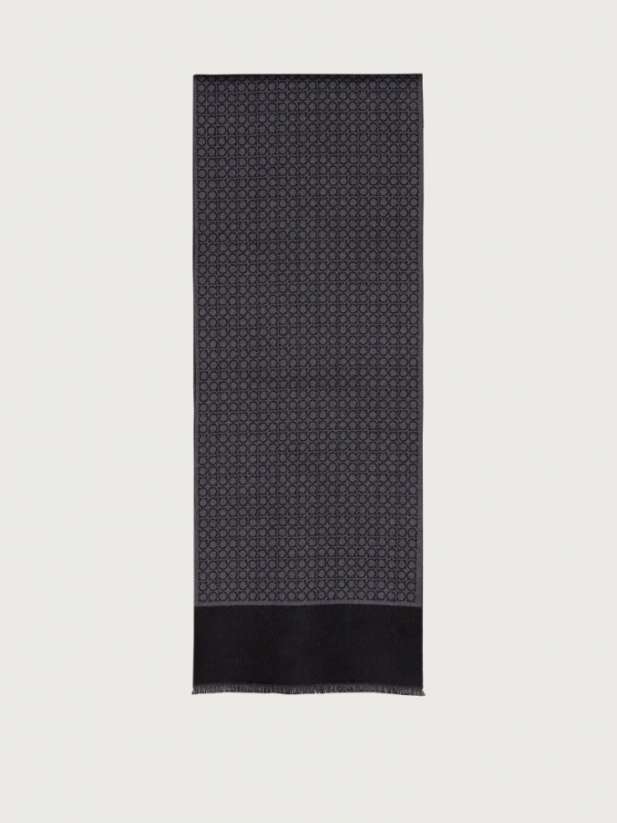 Ferragamo | Men's Gancini Scarf - Black/Grey