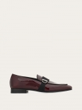 Ferragamo | Men's Moccasin With Gancini Ornament - Burgundy