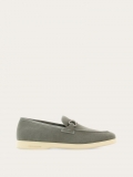 Ferragamo | Men's Casual Loafer With Gancini Ornament - Ash Grey