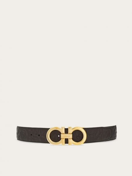 Ferragamo | Men's Reversible And Adjustable Gancini Belt - Dark Brown/Black