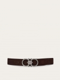 Ferragamo | Men's Adjustable Gancini Belt - Dark Brown/Beige