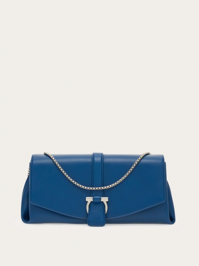 Ferragamo | Women's Front Flap Crossbody Bag - Teal Blue