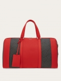 Ferragamo | Men's Bicolor Duffel Bag - Black/Grey/Flame Red