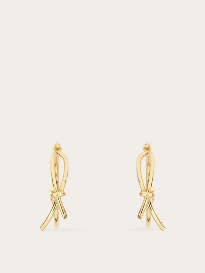 Ferragamo | Women's Earrings With Asymmetric Bow - Gold