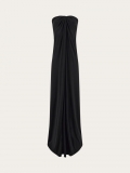 Ferragamo | Women's Sleeveless Long Dress With Gathered Detail - Black