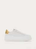 Ferragamo | Women's Wedge Sneaker - Optic White/Gold