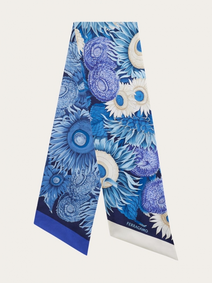 Ferragamo | Women's Sunflower Print Bandeau - Marine Blue