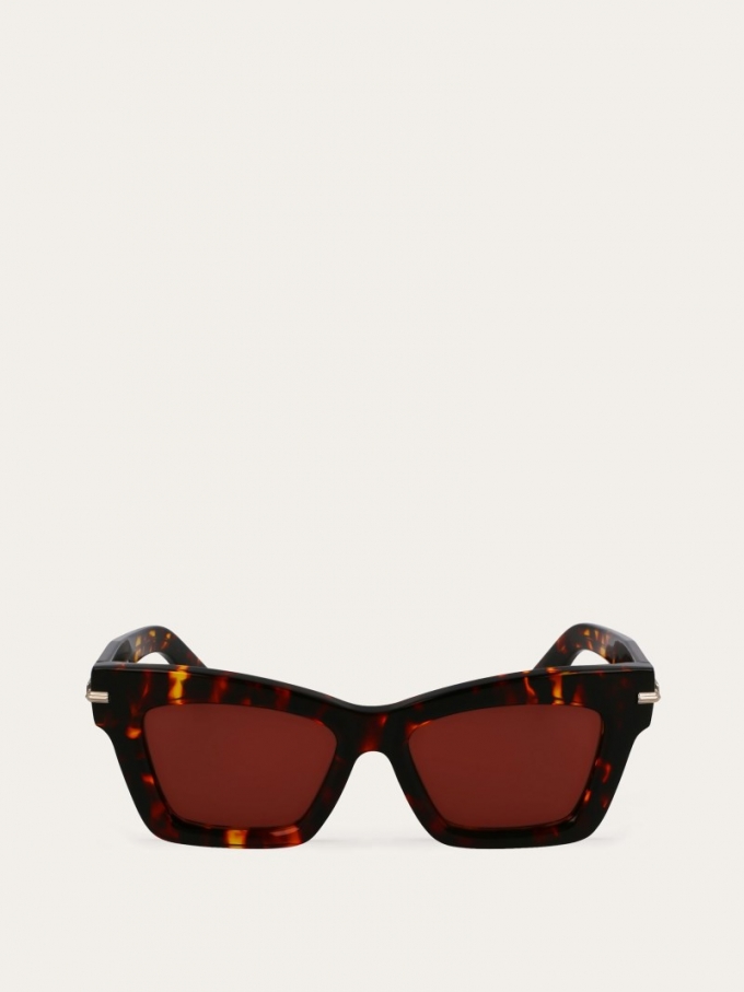 Ferragamo | Women's Sunglasses - Tortoise/Red Wine